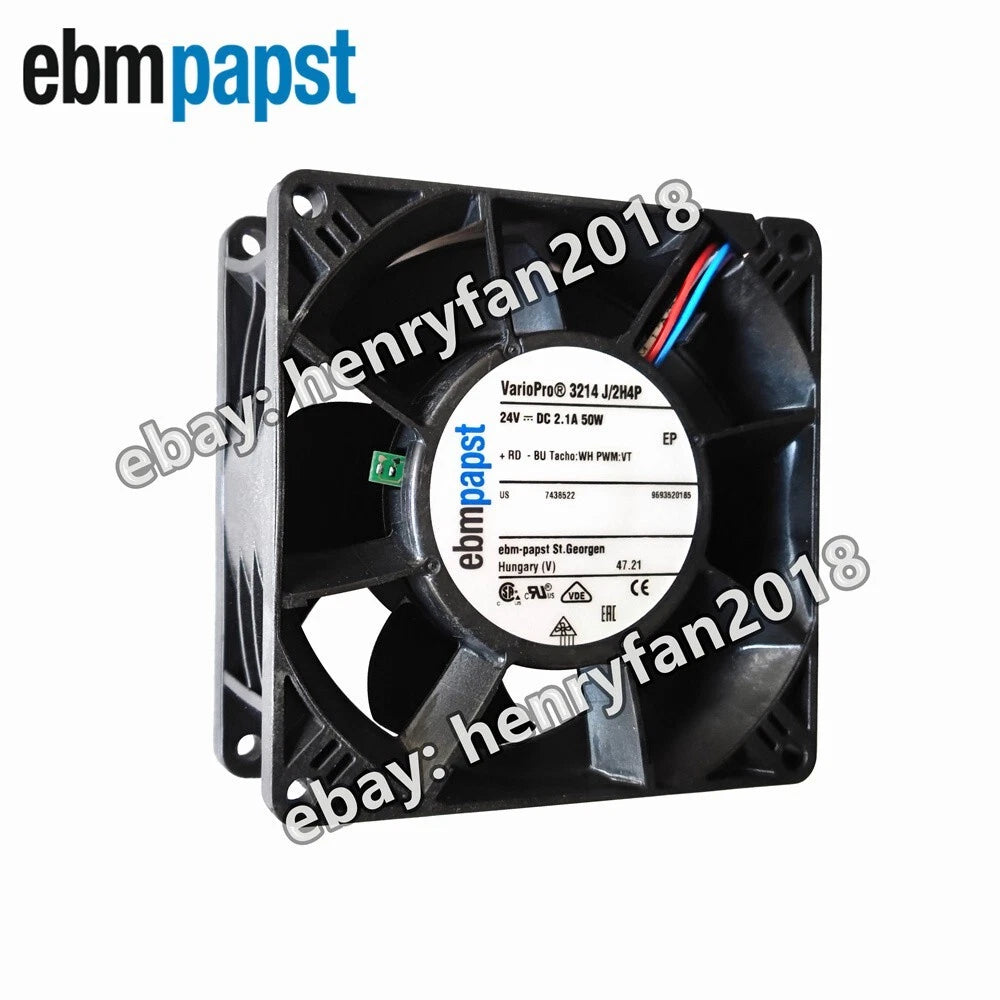 Ebmpapst Fan 3214J/2H4P Axial Fan 24VDC 2.1A 50W 92*92*38mm Cooling Fan