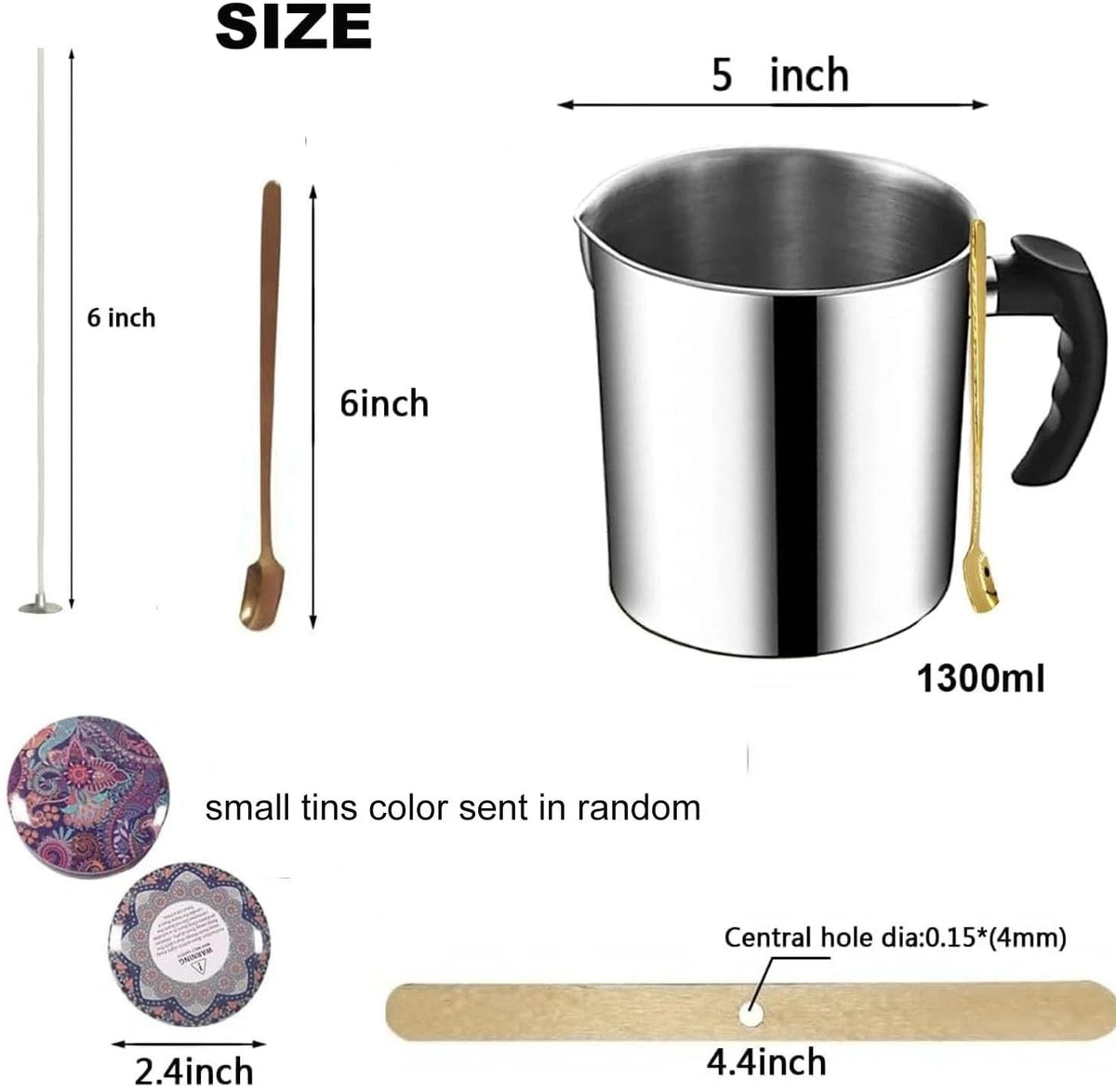 Candle Making Pouring Pot, 1300ml Wax Pot Multicolor