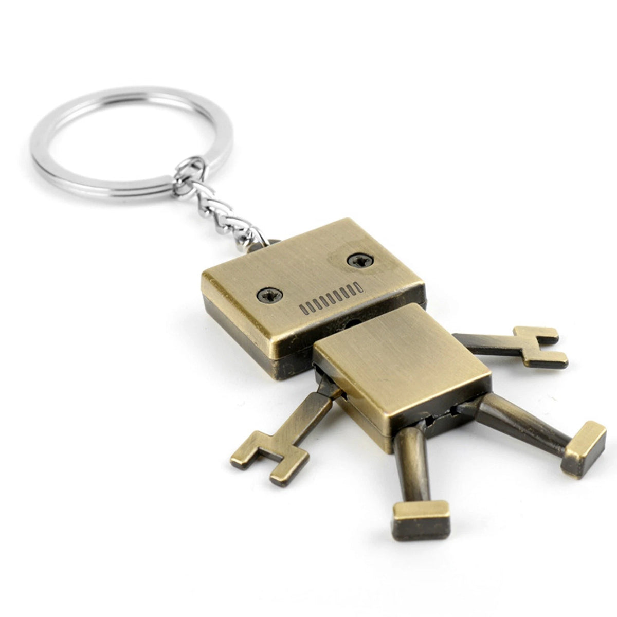 Mini Cute Movable Metal Robot Keychain Keyring Key Chain Ring Bag Purse Pendant