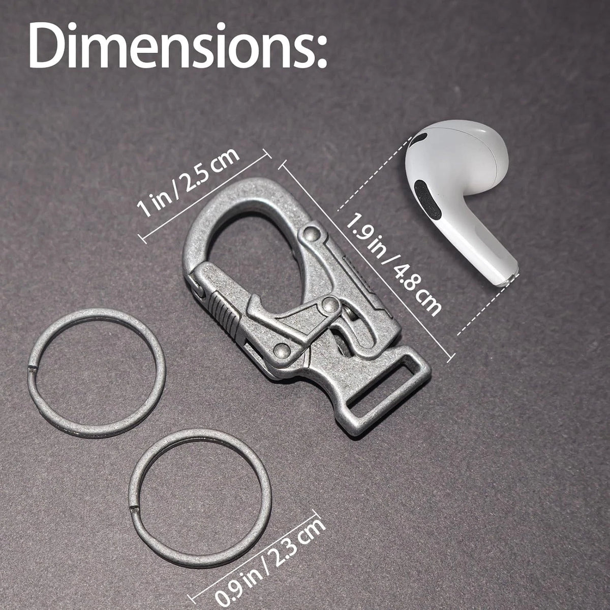 Ahiller Carabiner Clip,1.9'' Alloy Car 1.9" L x 0.9" D, Deep Alloy-1P