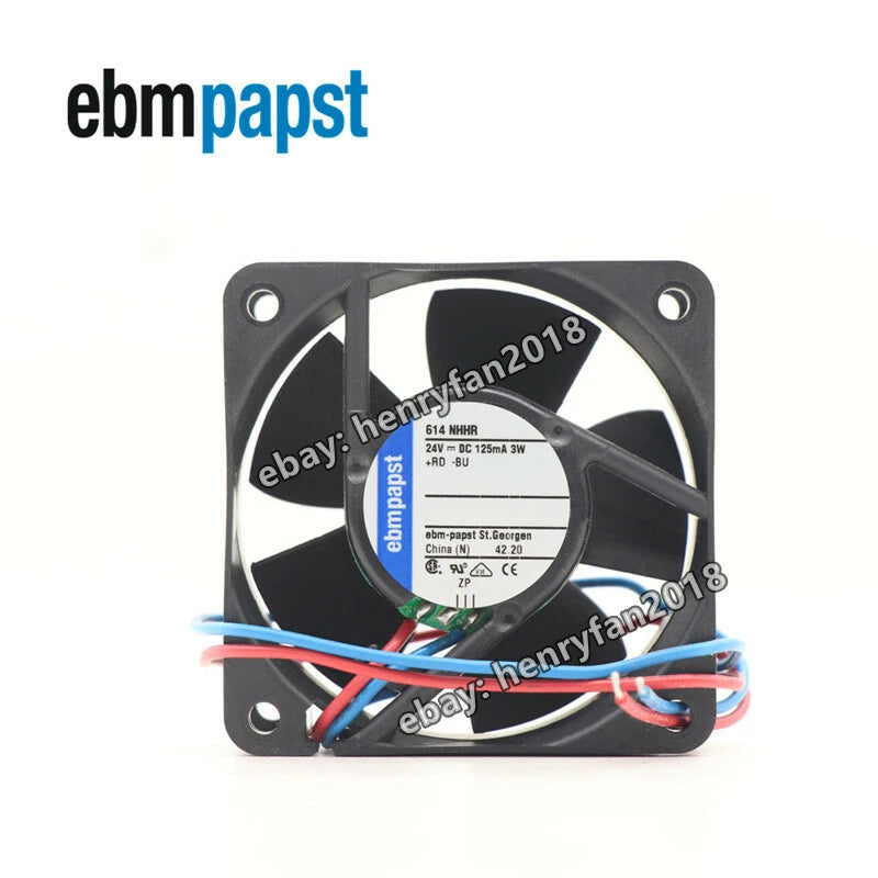 614NHHR Axial Fan 24VDC 125mA 3W 6025 2.36in Ebmpapst Inverter Cooling Fan