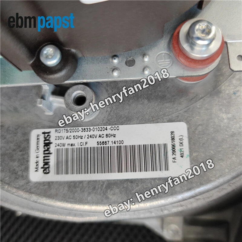 Ebmpapst RG175/2000-3633-010204 Blower Fan 230V 240W Gas Fireplace/Boiler Fan