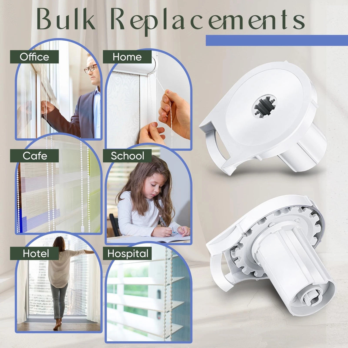 Datanly 1 Pcs R16 Roller Shade Clutch for 1.5" Tube 1.5"W x 1.5"H, White