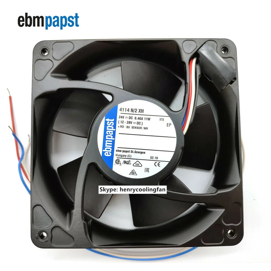 Ebmpapst 4114N/2XH Axial Fan 24VDC 11W 0.46A 120*120*38MM Cabinet Cooling Fan