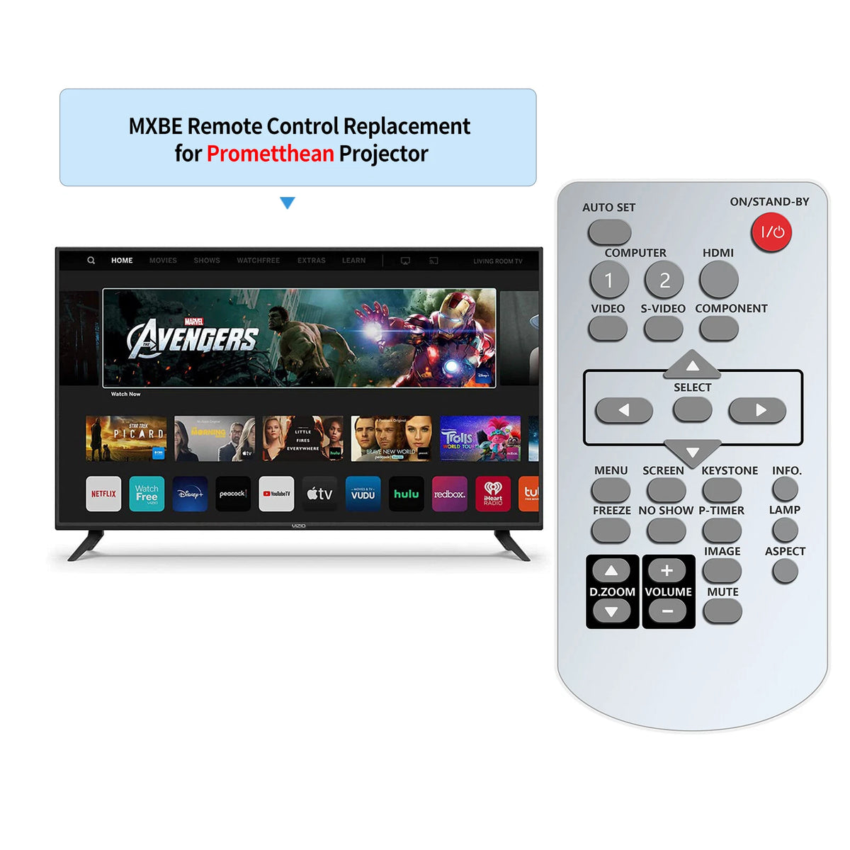 MXBE For Promethean Multimedia Projector Remote Control PRM-30 PRM-30A