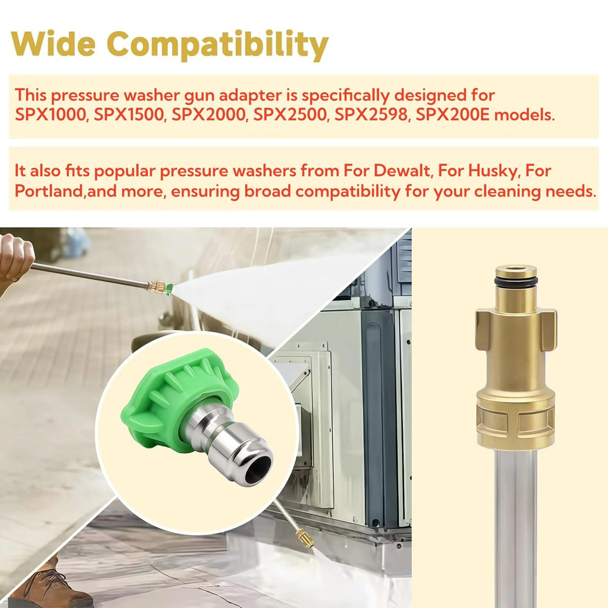 Pressure Washer Gun Adapter For Dewalt DCPW550 With 1/4'' Quick Connect System