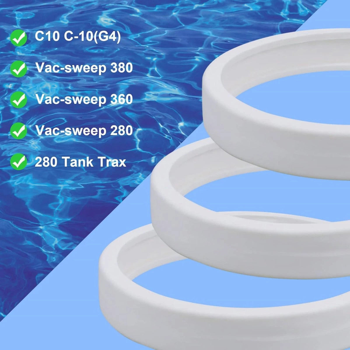 For Polaris 180 280 360 380 Pool Cleaner 3PCS All Purpose Tire Replacement