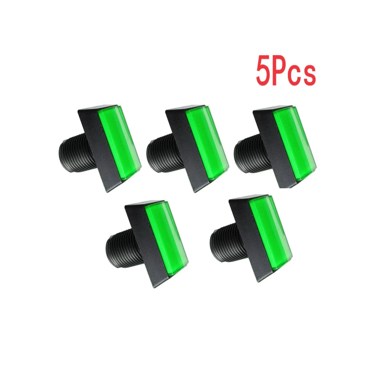 5Pcs Arcade Square Rectangle Buttons LED Push Illumilated w/ Microswitch w