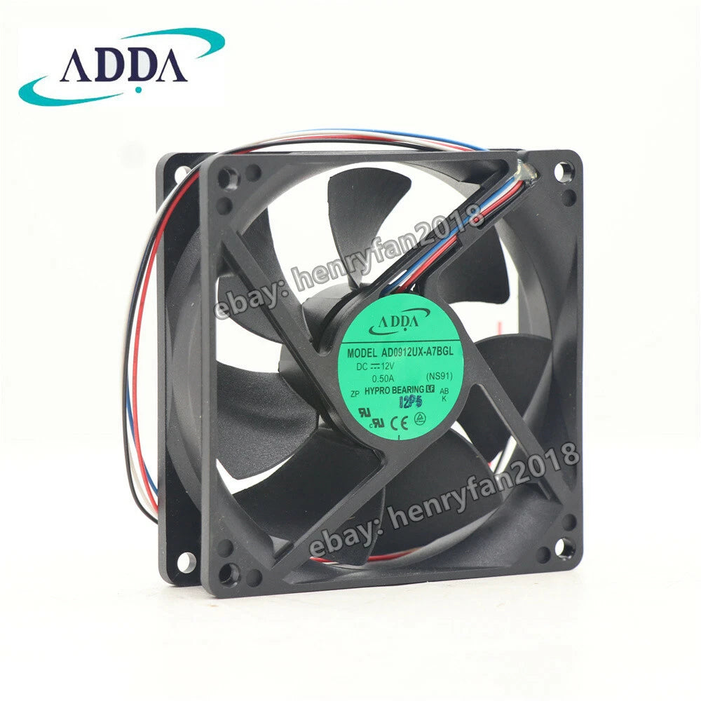ADDA AD0912UX-A7BGL Axial Fan 12V 0.5A 92*92*25MM 4wire Desktop Case Cooling Fan