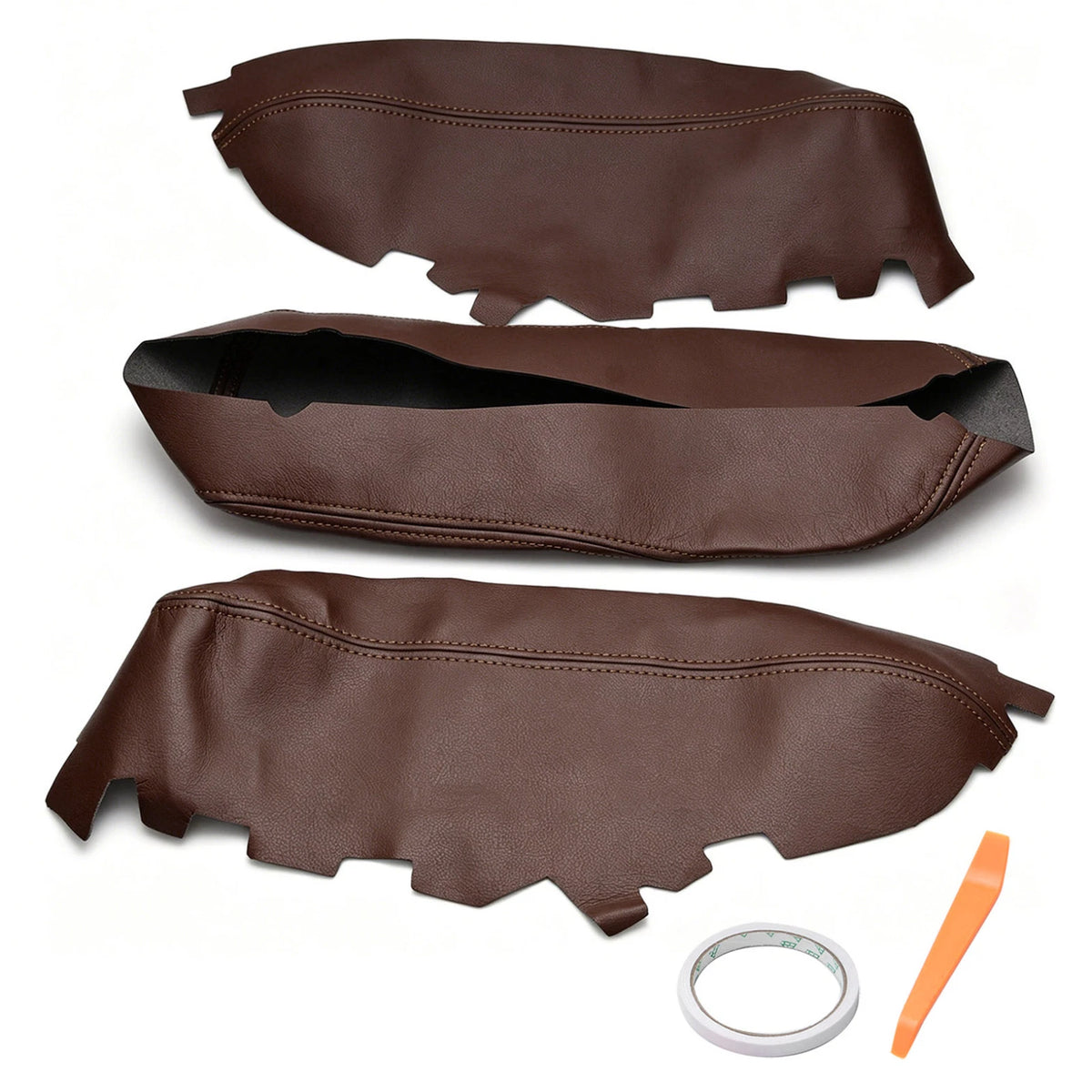 For Toyota Avalon 2013-18 Brown Console Lid Armrest & Door Panel Leather Cover