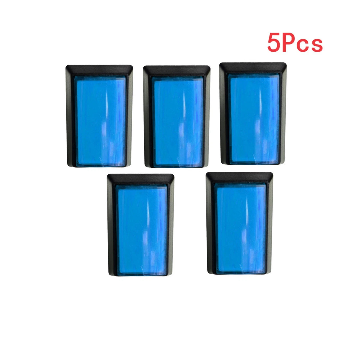 5Pcs Arcade Square Rectangle Buttons LED Push Illumilated w/ Microswitch w