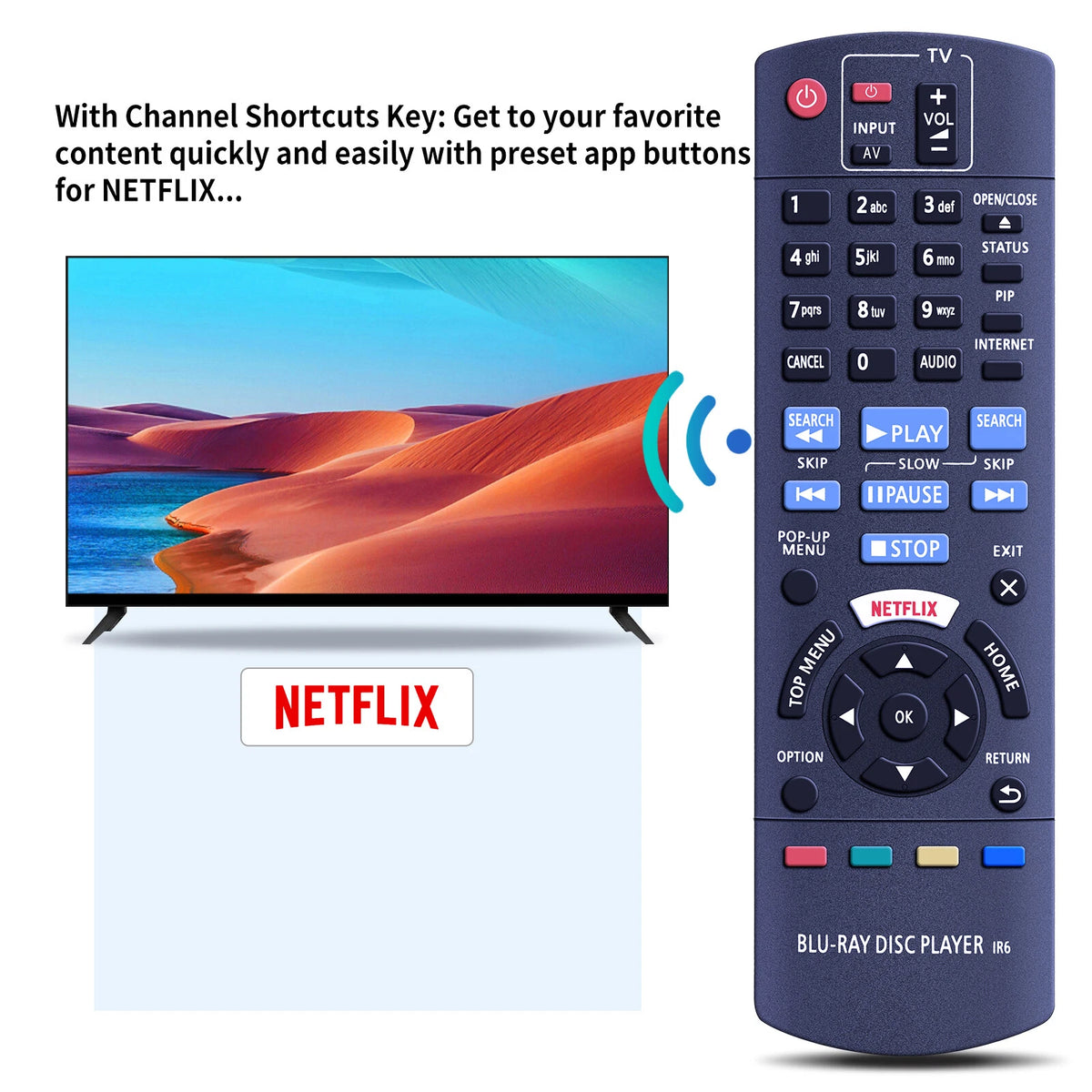 N2QAYB001030 Replace Remote Control For Panasonic Disc Player DMP-BDT171