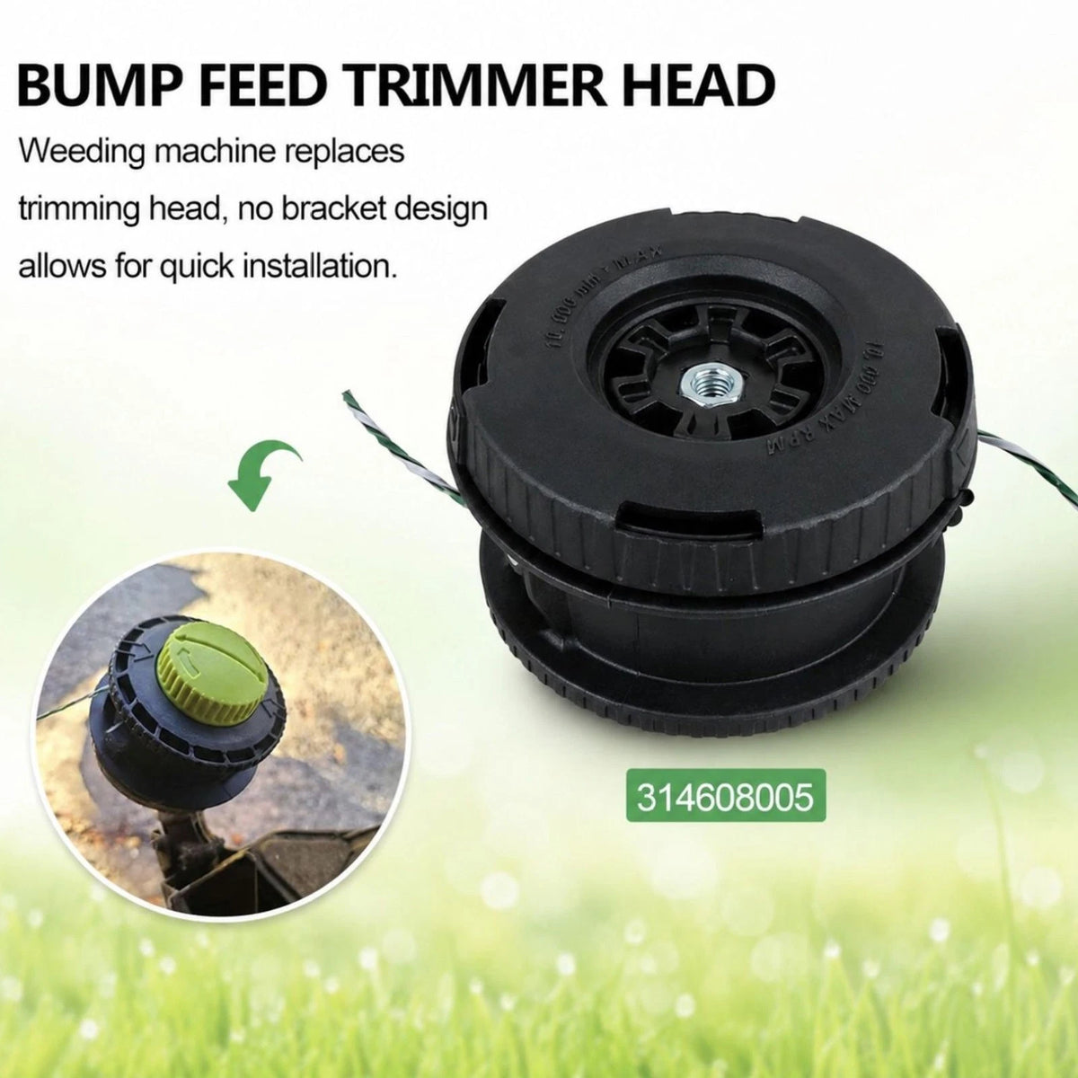 314608005 Trimmer Head For Ryobi RY15526 RY15527 With 3-In-1 Accessories