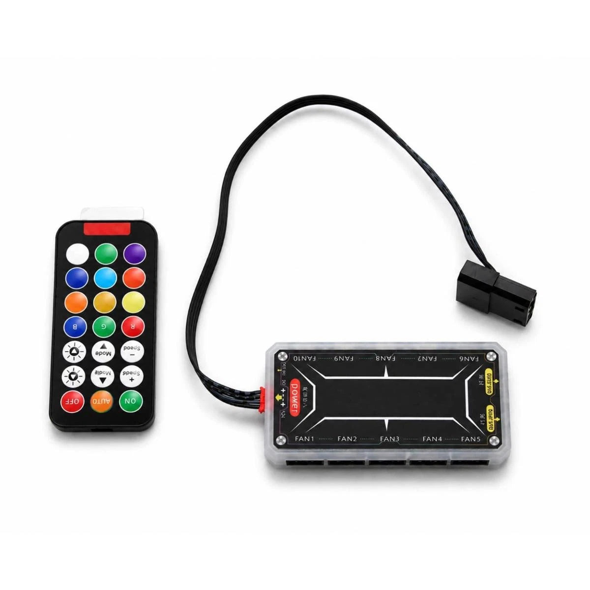 Adjustable RGB Light Fan Controller Remote Control Computer Case Hub Adapter Kit