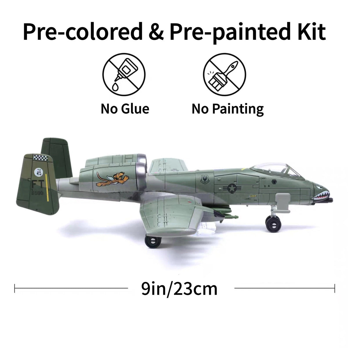 1/72 A-10 Thunderbolt II Warthog Attack Aircraft USAF Assembly Model DIY Set