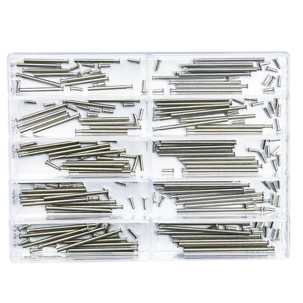 100Pcs/Box 12-26mm Steel Watch Band Pressure Bars Pins Neddles Repairing Tool