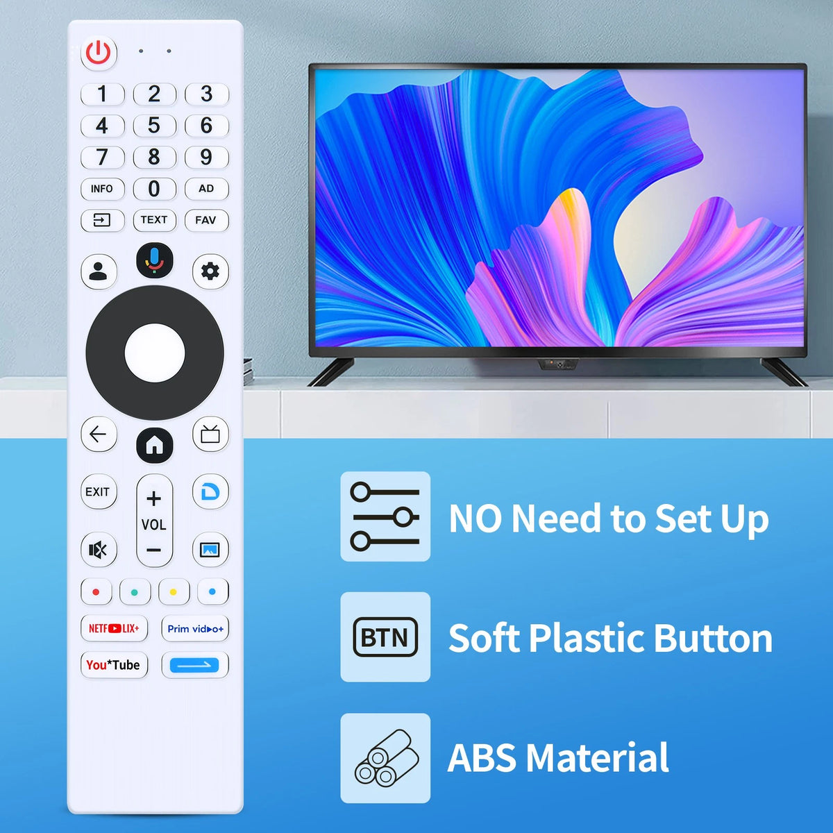 Replacement Remote Control For Tornado TV 65UA3400X For Metz 24MPE7000Z