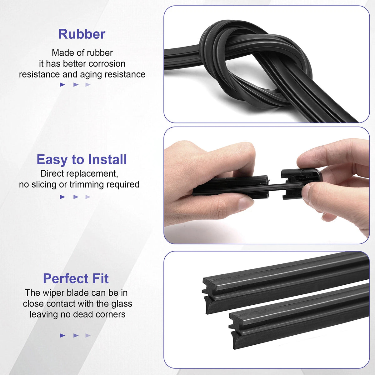 4-piece front wiper refill set for Volvo S60/V60 2019-2025