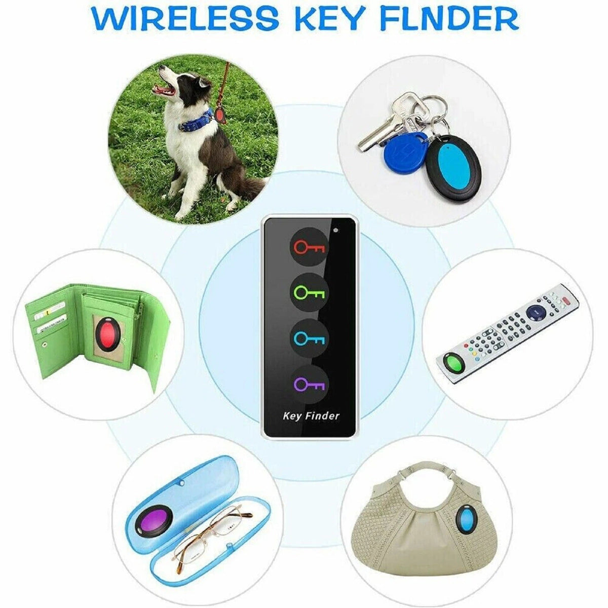 1 Pcs Remote Wireless Key Finder Electronic Receiver Locator 4 in1 Alarm