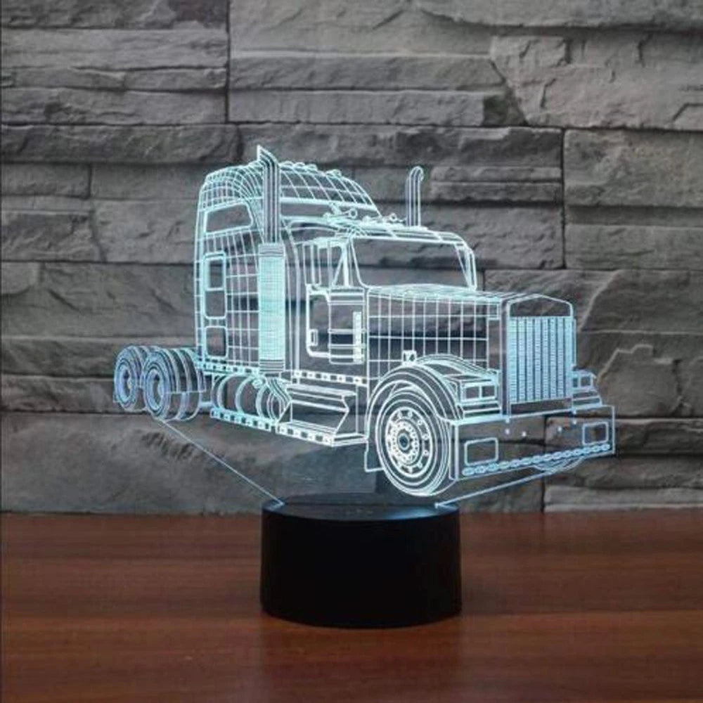 7-Color Changing 3D Illusion Table Desktop Remote Control LED Night Light Lamp