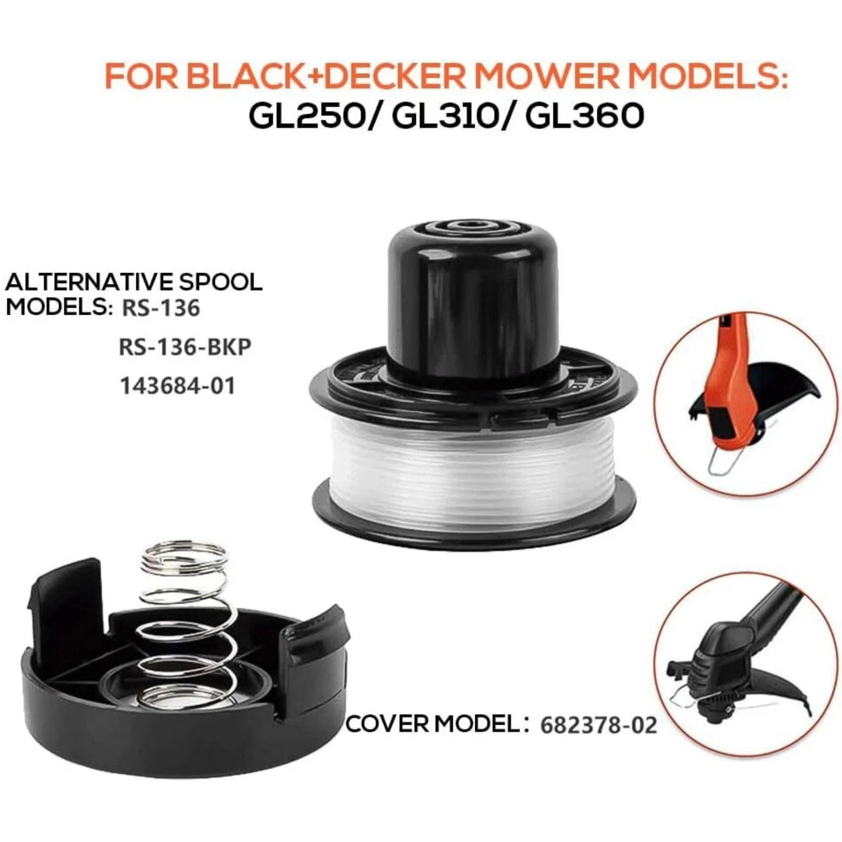 1PCS Professional Trimmer Spool Line Repair Kit For Black & Decker ST4000 ST5000