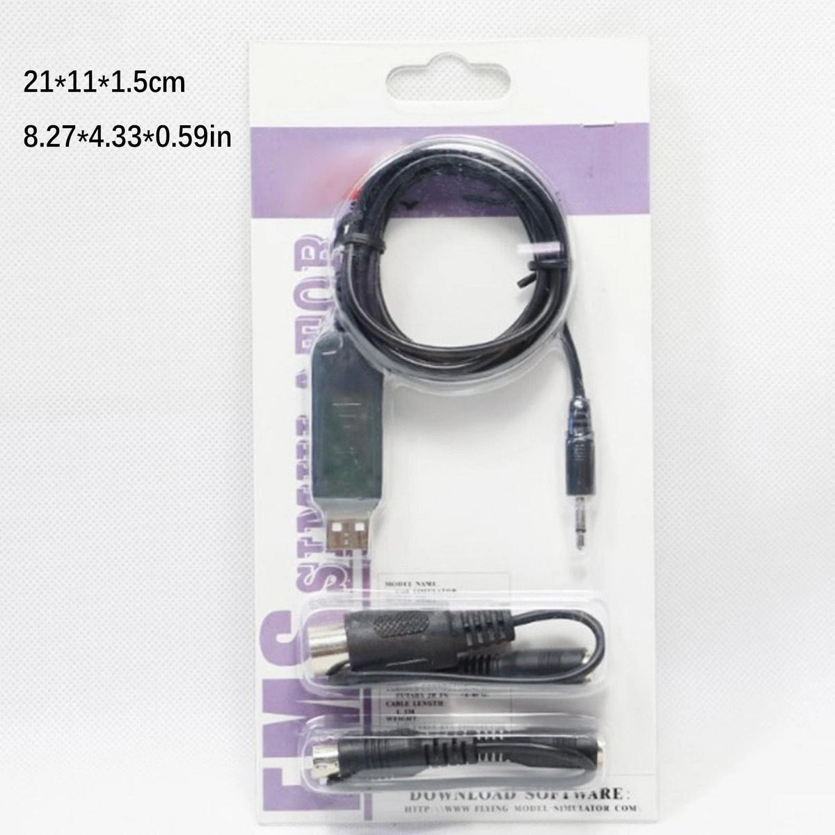 USB Simulator +Adapter Cable Line For FS-I10/FS-I6/FS-I4/FS-TH9X RC Helicopter/