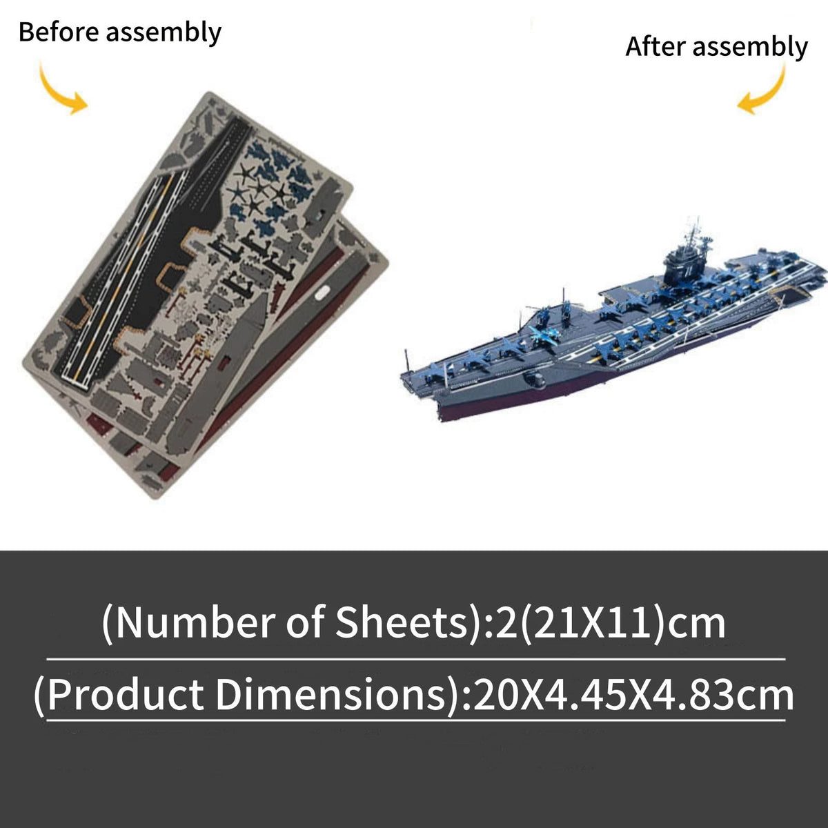 DIY Metal 1/1500 Scale USS Roosevelt Aircraft Carrier CVN-71 Model Kit Gift