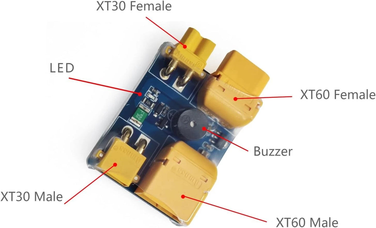 MEIVIFPV XT30/ XT60 Smoke Stopper with Alarm Buzzer,2-6S FPV Fuse Safety...