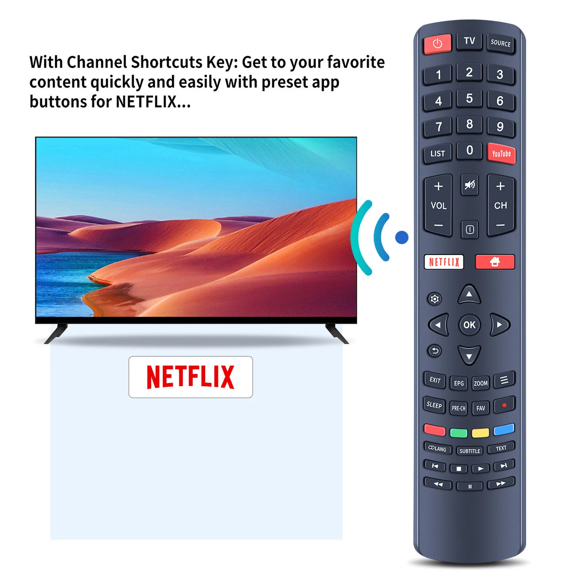 Replacement Remote Control For EVOLI KHDHF 55EV3550