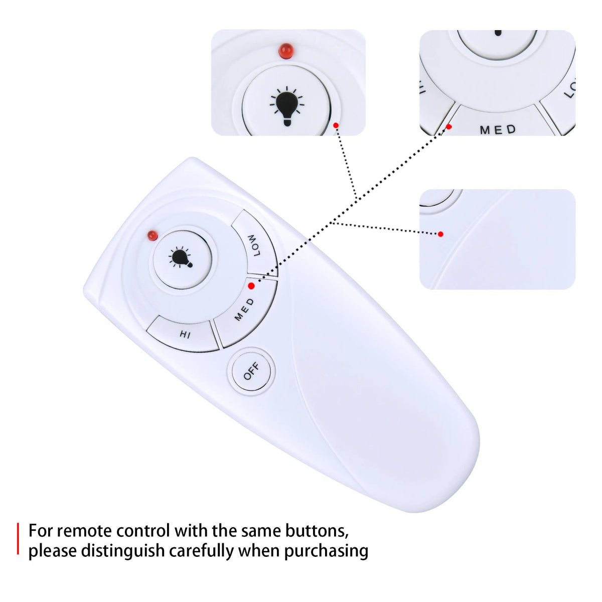 For Hampton Bay UC7083T Ceiling Fan Remote Control White / with Battery