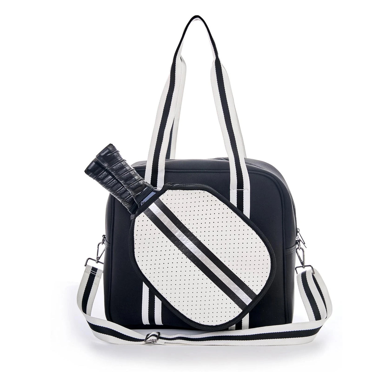 Cute Pickleball Bags for Women and Men,Pickle Ball Bag Tote One Size, Black