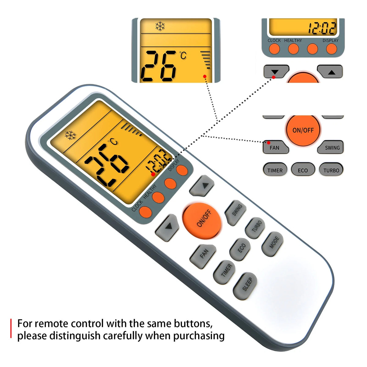 GYKQ-36 Remote Control For TCL Air Conditioner KTTCL002 With backlight