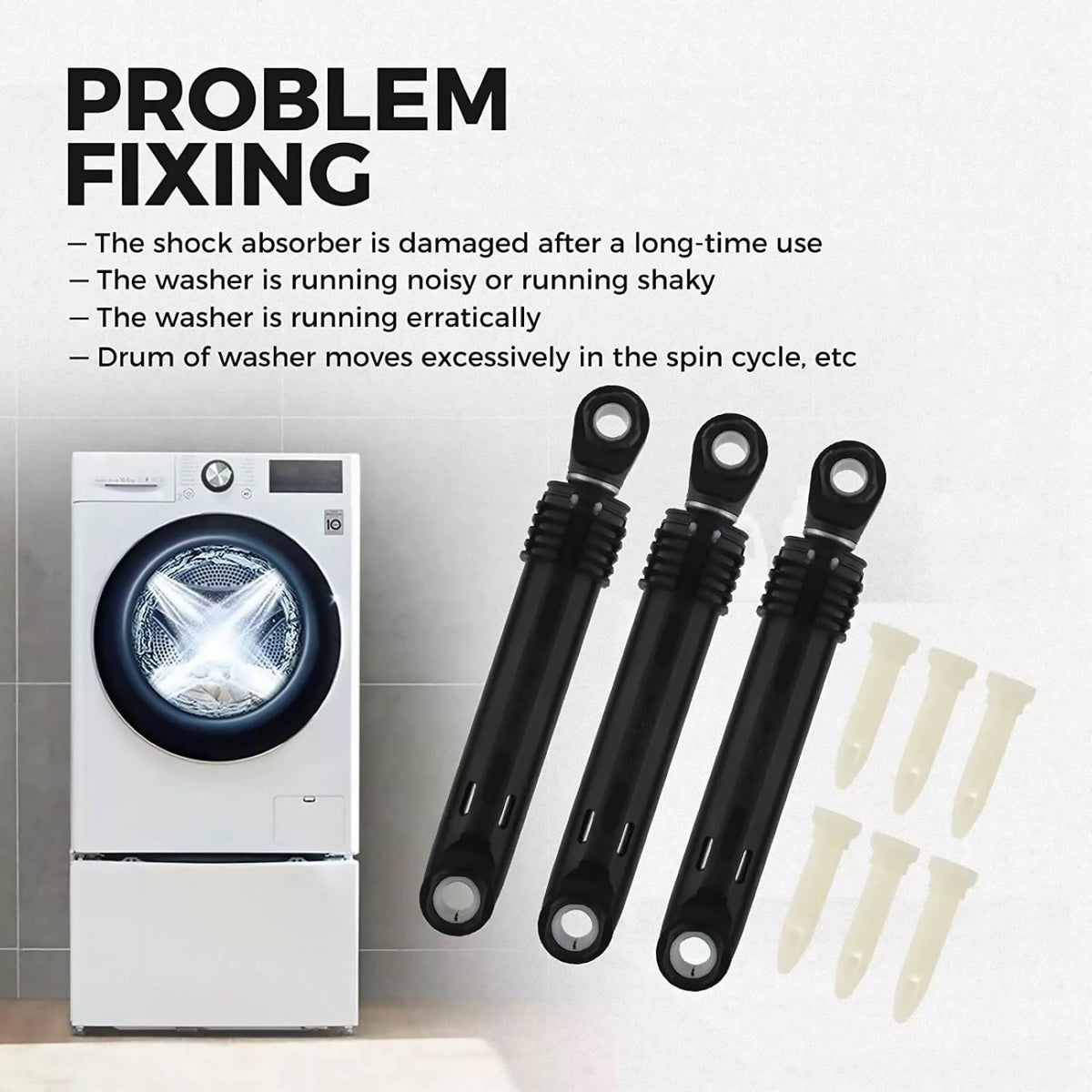 3Pcs 383EER3001G Washer Shock Absorber Replacement Part For LG Washing Machine