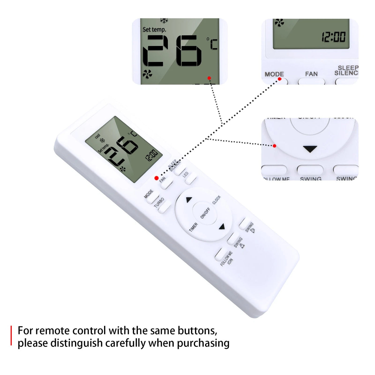 Replace Remote Control For YORK RG94A RG93A/BGEF YHJE12ZT6AMHORX YKKE48BZE