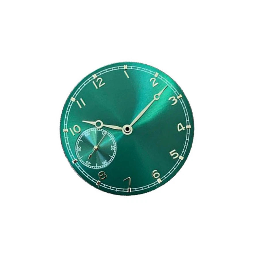 Thin Green Face 37mm Watch Dial With Hands for ETA 6497 ST3600 Movement Parts a