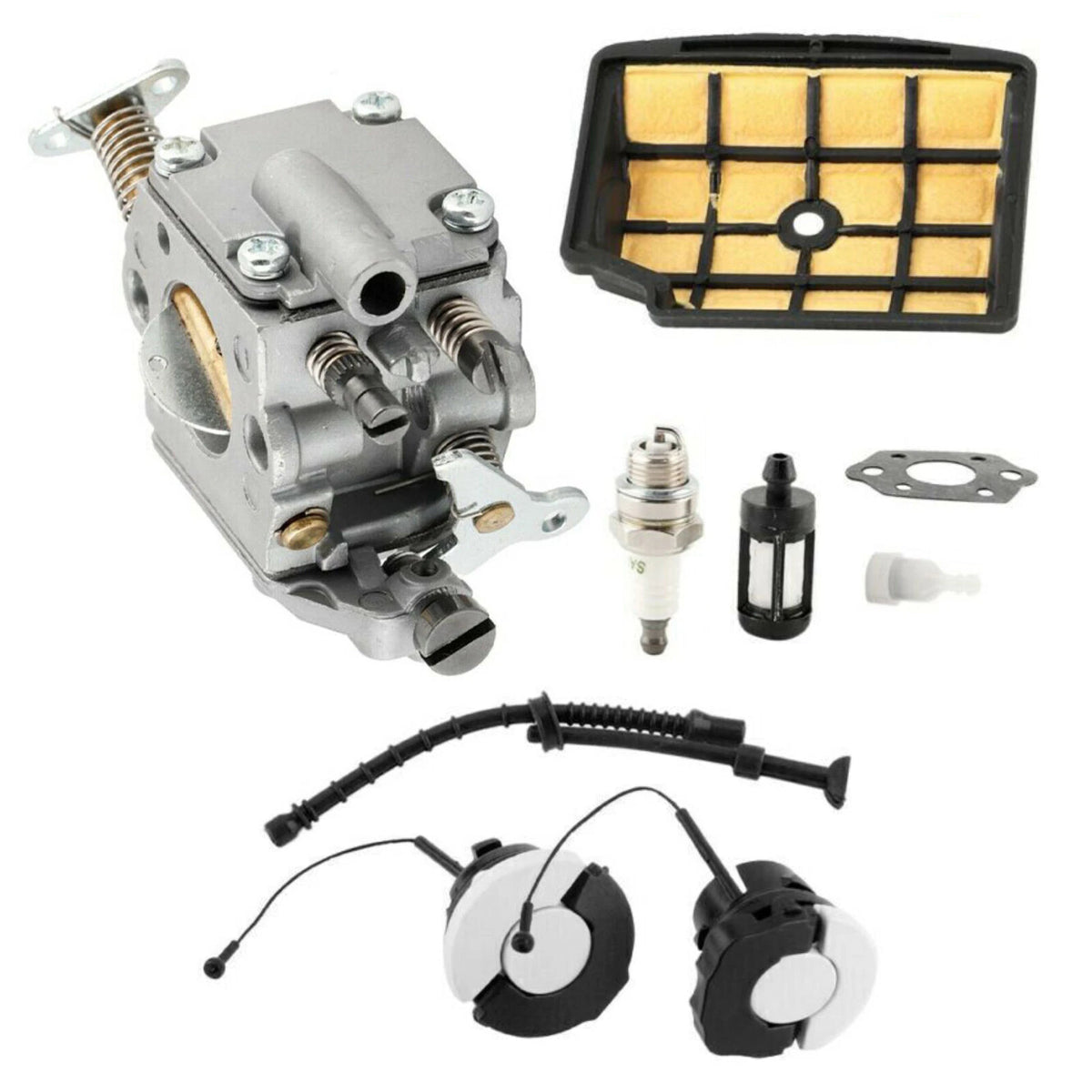 Gasket Spark Plug Fuel Cap Carburetor Carb Kit For Stihl MS200 MS200T Chainsaw