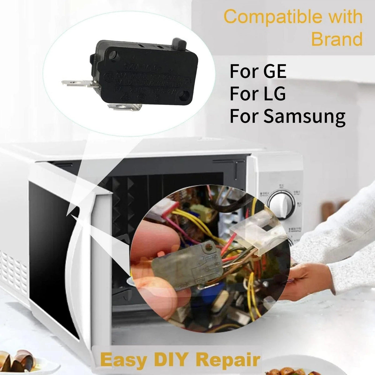 3x Microwave Oven Door Switch for Microwave 16A 125/250V(Normally O&C)