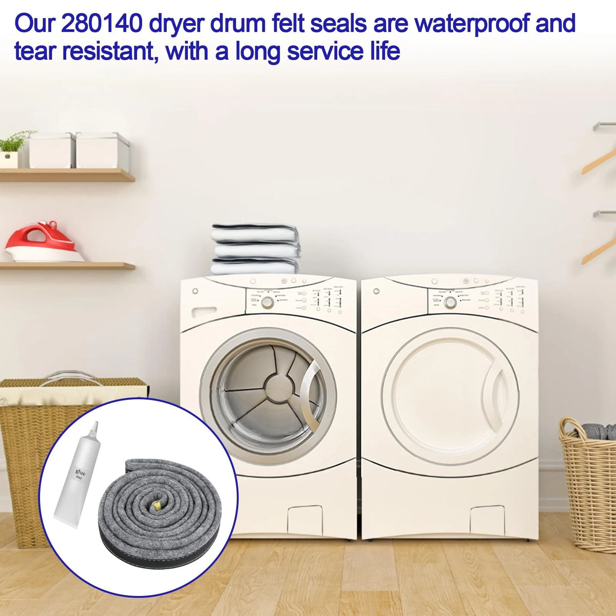 280140 Dryer Drum Felt Seal Gasket Compatible With Whirlpool Maytag Kenmore...