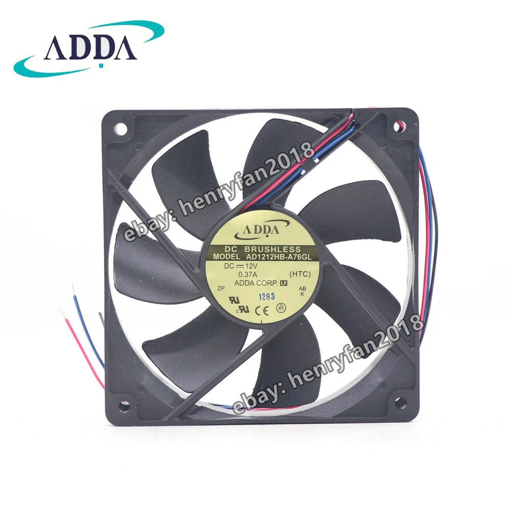 ADDA AD1212HB-A76GL Axial Fan 12VDC 0.37A 120*120*25MM 3-wire Slient Cooling Fan