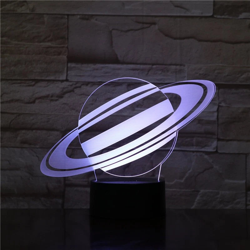 3D Planet Saturn 7 Color Change Night Light LED Desk Lamp Touch Decoration Gift