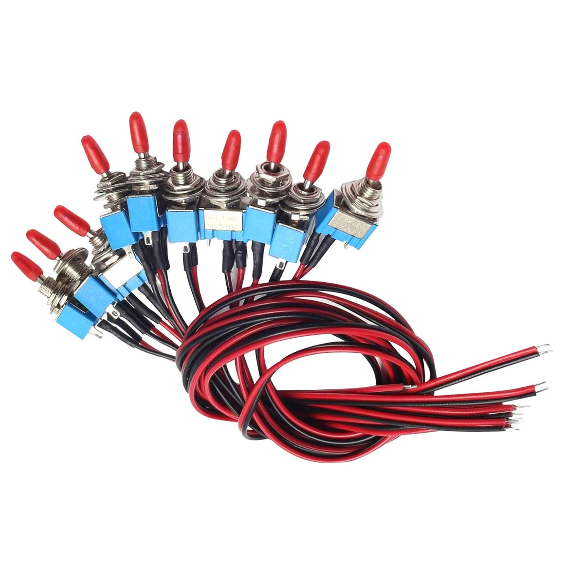 10* Professional Car Mini Toggle Switch With Pre-Wired For 6mm Mounting Hole