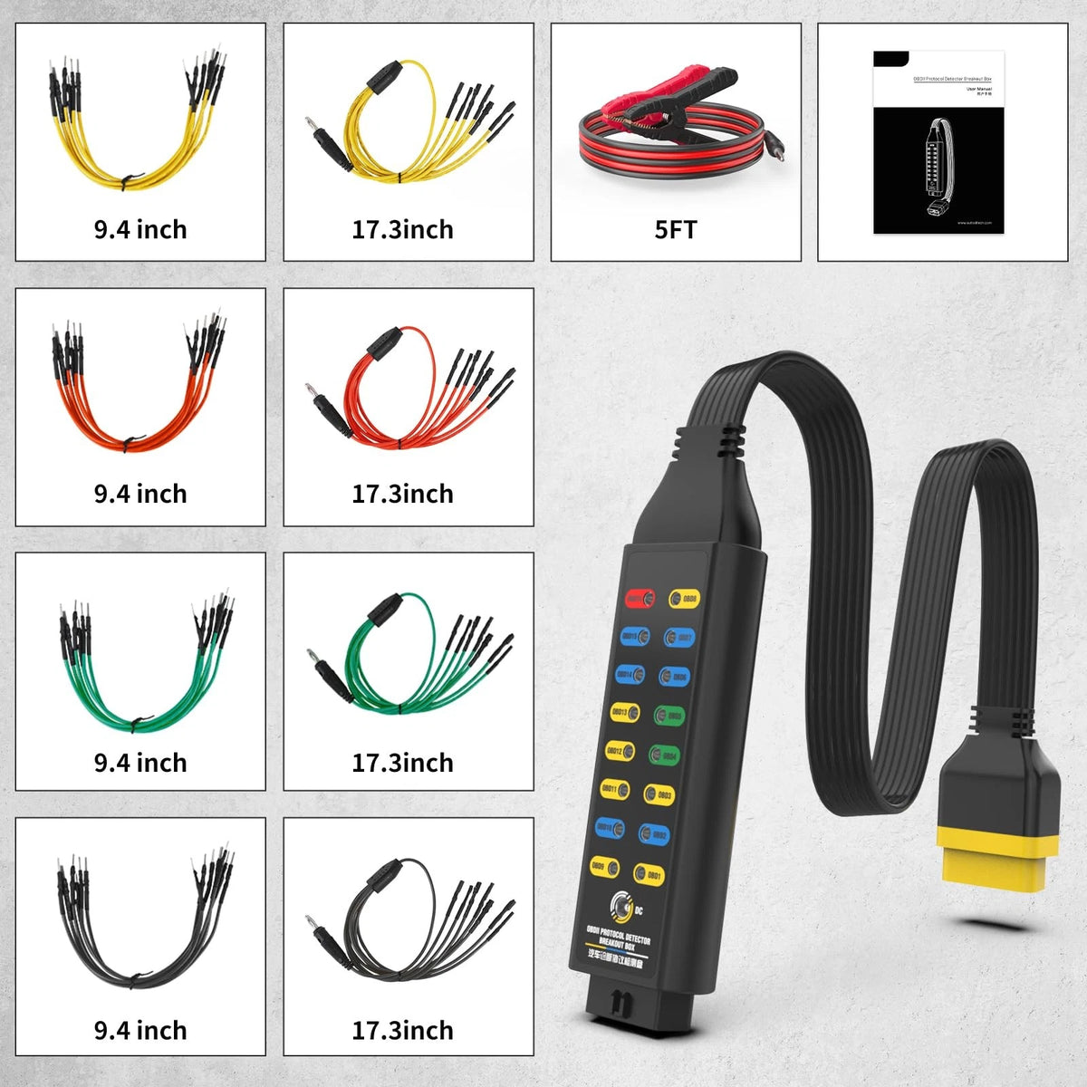 Obd2 Breakout Box, Automotive OBDII Protocol Detector OBD2 Box