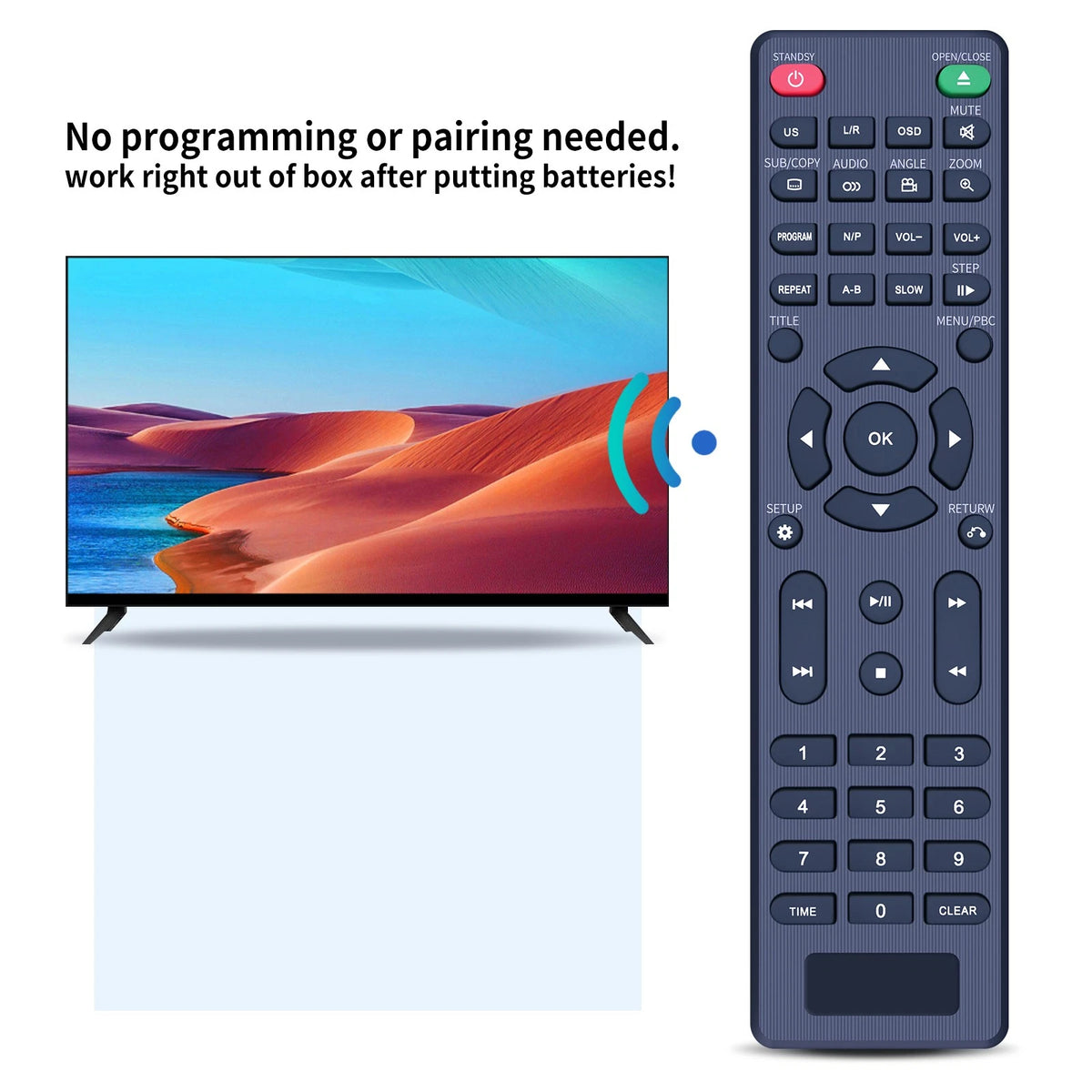 Replace Remote For Roxel RDP-S700 RDP-S500 RDP-S600 Region Free Full DVD Player