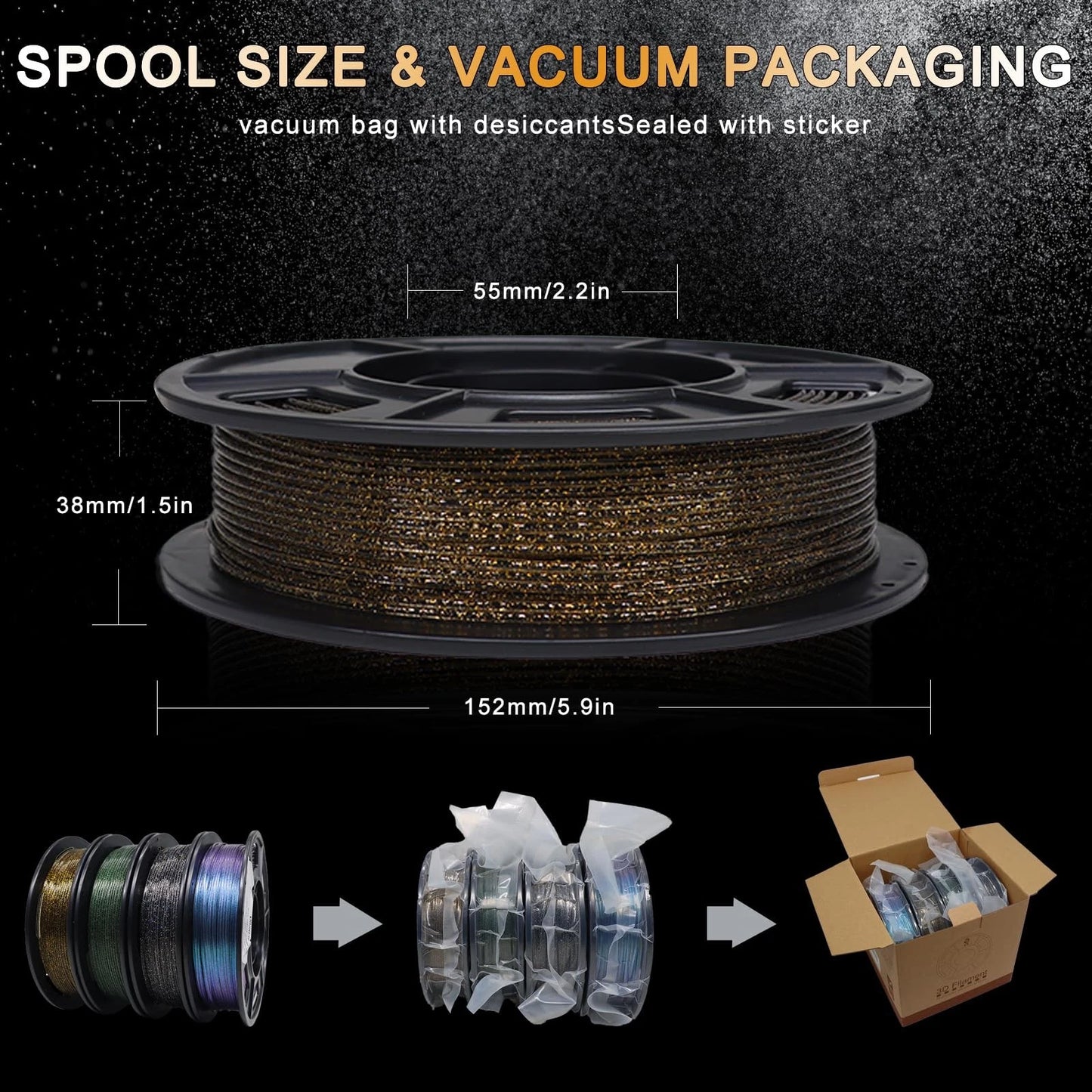 YOUSU 3D Printer Filament Galaxy PLA PLA, 1-galaxy Pla 250g*4 Pack
