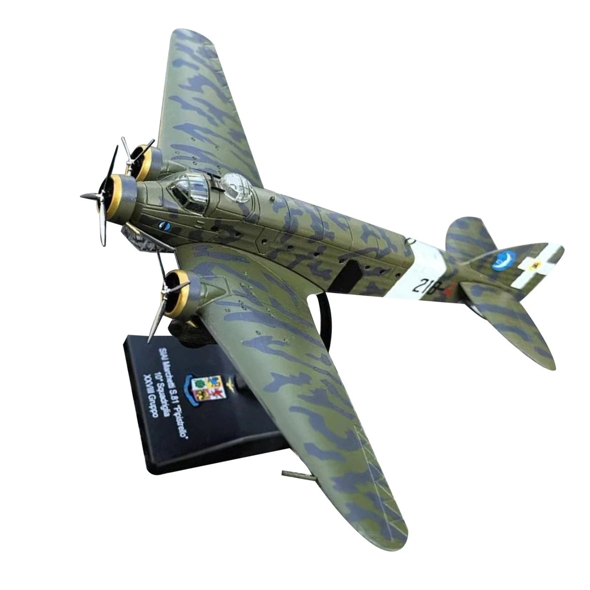 Durable 12cm Diecast Alloy 1/144 Scale WWII Italian Savoia-Marchetti S.81 Bomber