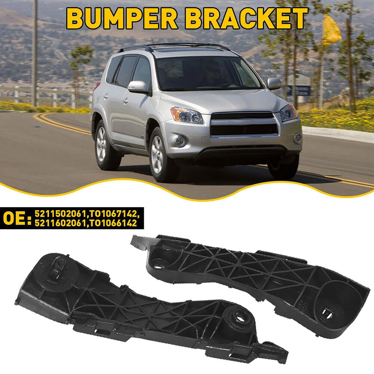 2* Front Bumper Brackets Retainers 2006-2012 For Toyota Rav4 Driver Passenger