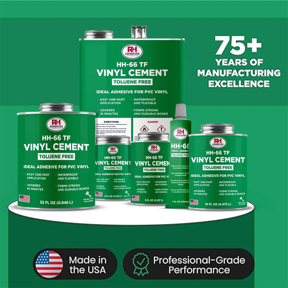 HH-66 Toluene Free Vinyl Cement 1 oz - Adhesive, 1 oz, Clear