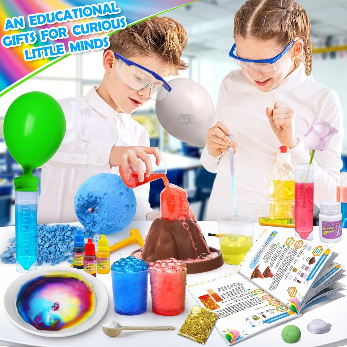 UNGLINGA 50+ Science Lab Experiments Kit for Kids, STEM Activities 9.8 inches