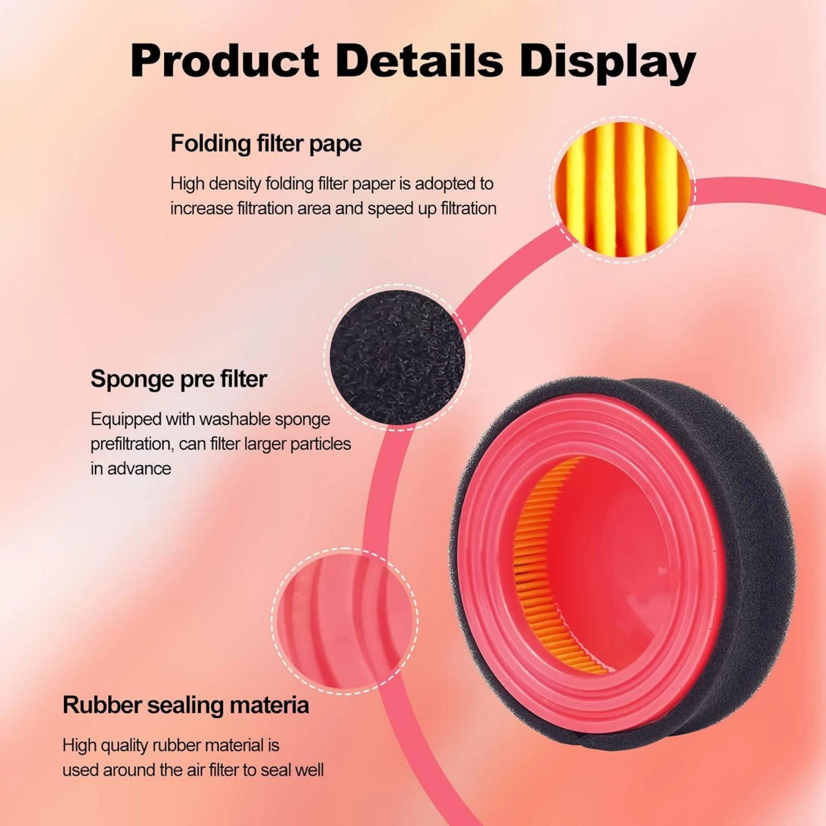 Easy Install 951-14628 Air Filter for Cub Cadet MTD Walk-Behind Mowers - 2 Pack