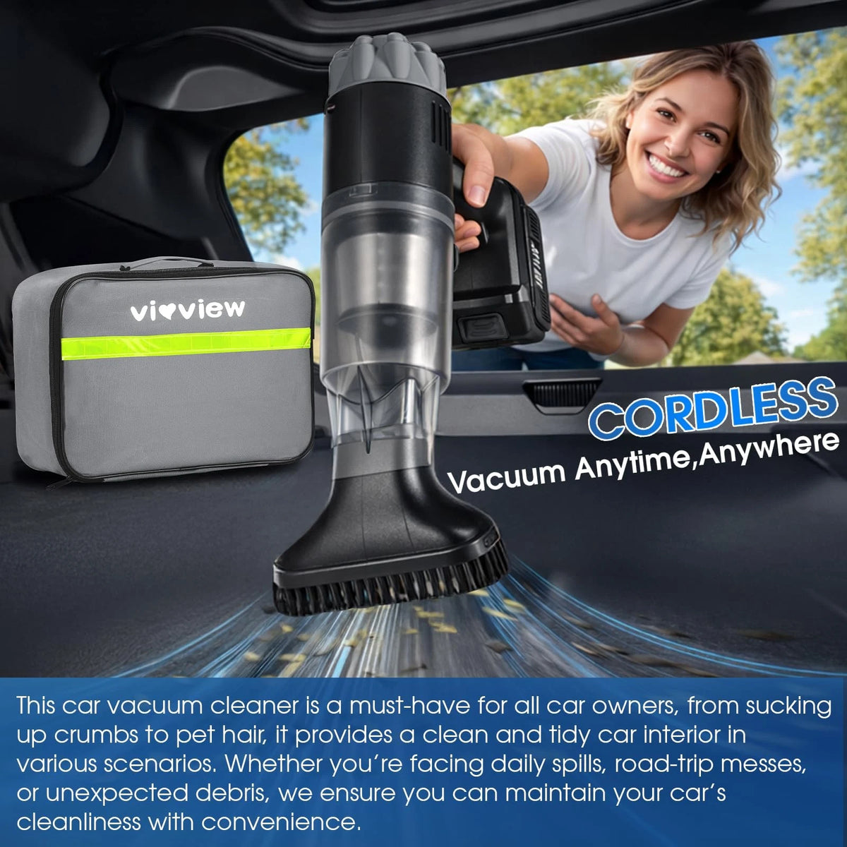 vioview 26pcs Car Cleaning Kit, Gray Interior Detailing Kit with 26 Pcs, Grey